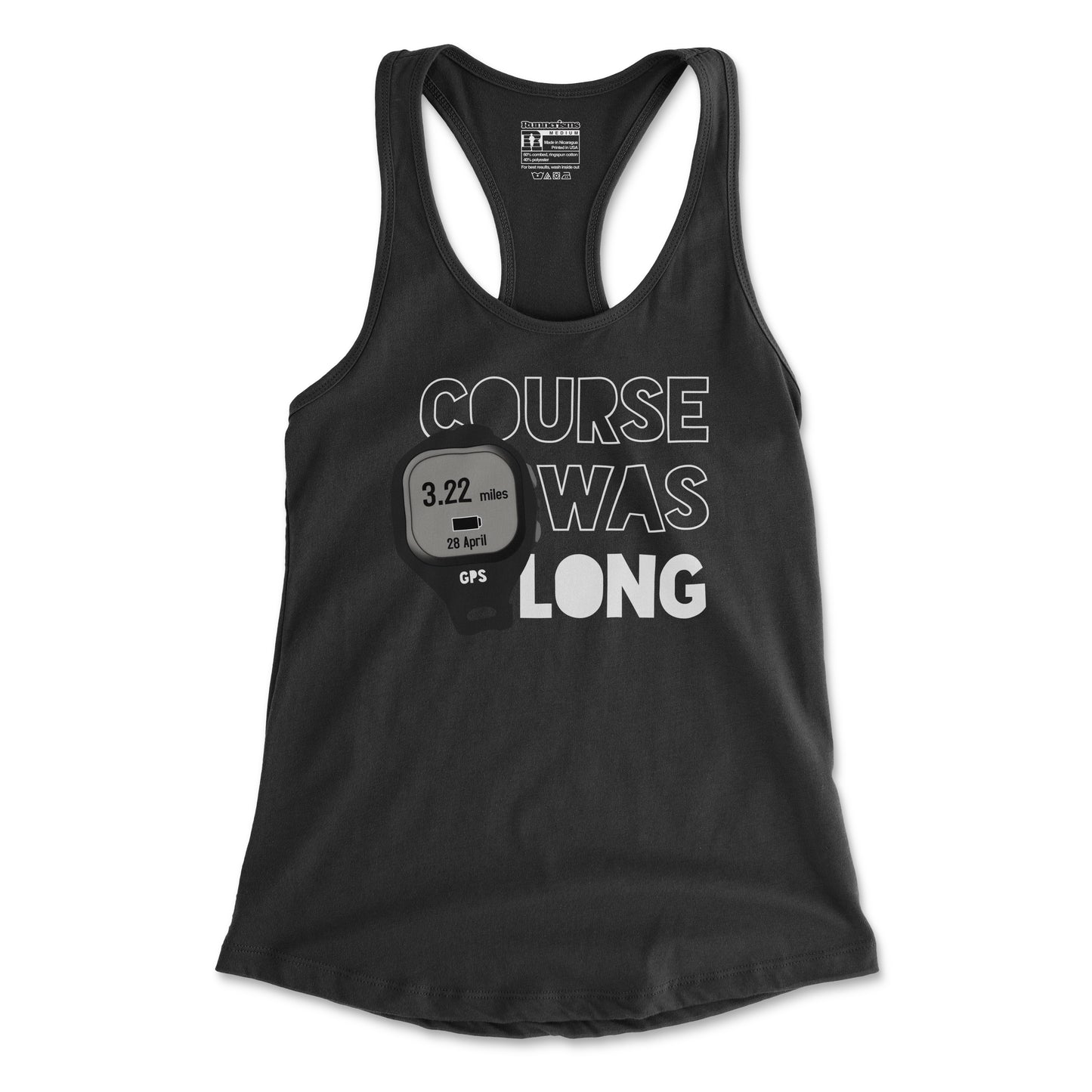 Course Was Long - Women's Racerback Tank
