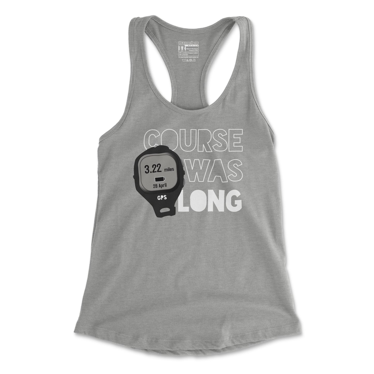 Course Was Long - Women's Racerback Tank
