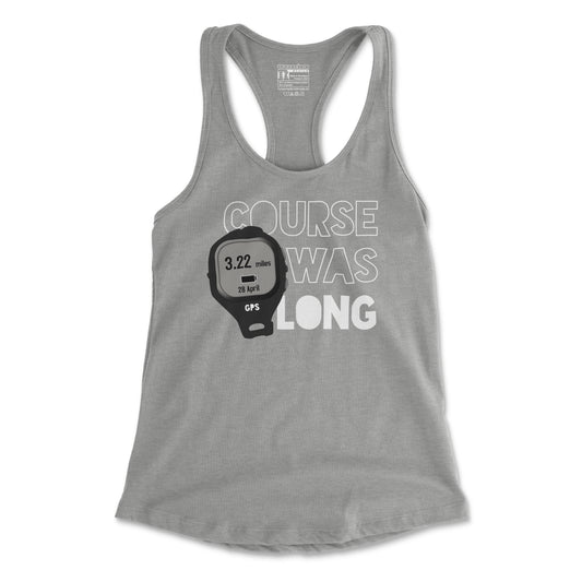 Course Was Long - Women's Racerback Tank