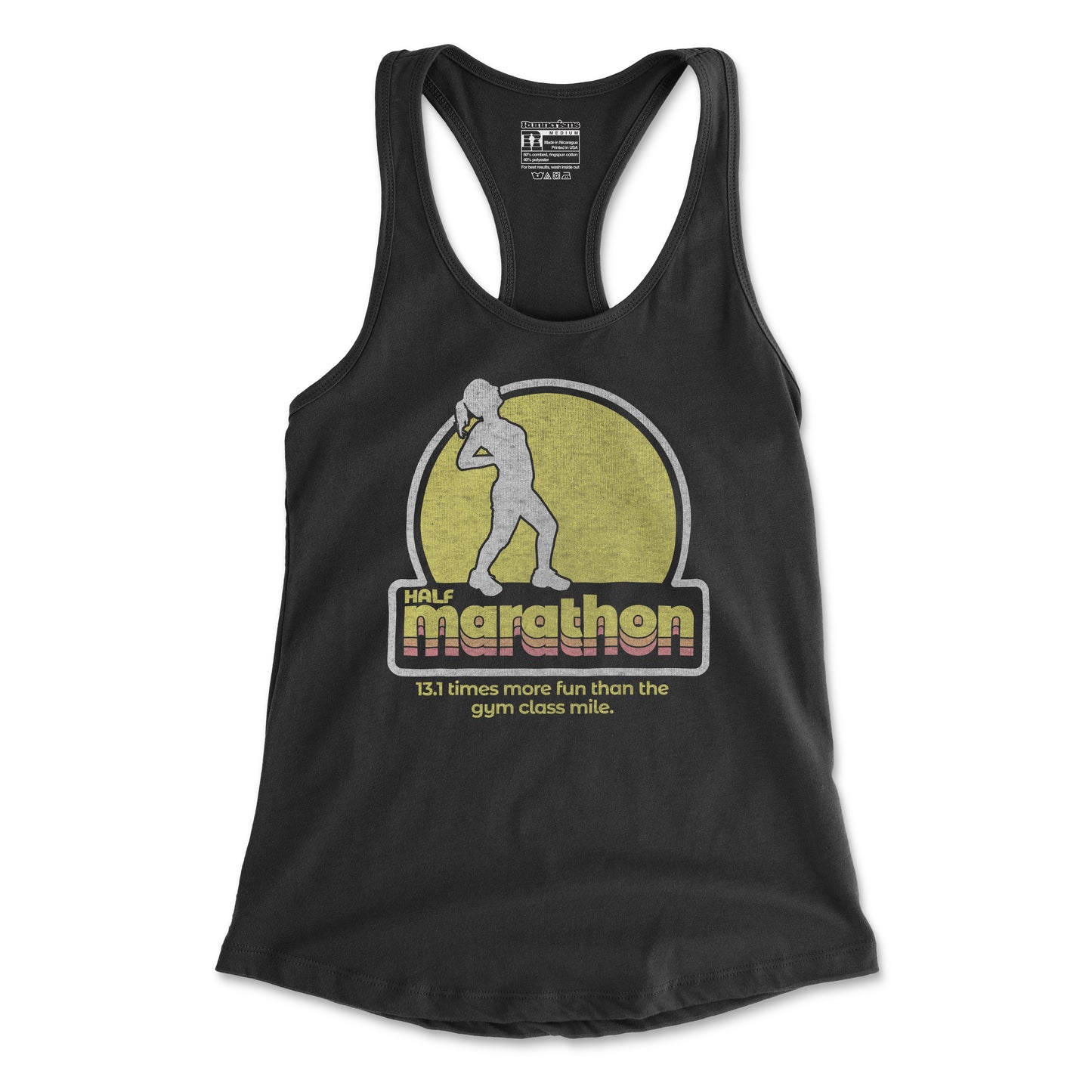 Half Marathon 13.1 Times More Fun Than The Gym Class Mile - Women's Racerback Tank
