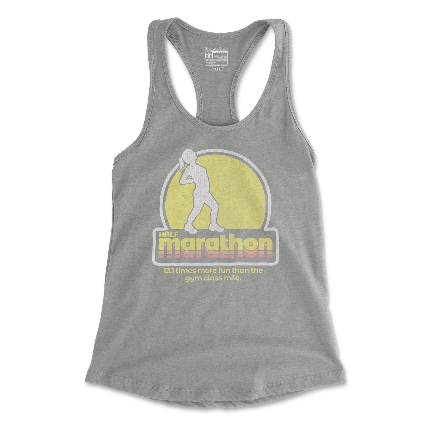 Half Marathon 13.1 Times More Fun Than The Gym Class Mile - Women's Racerback Tank