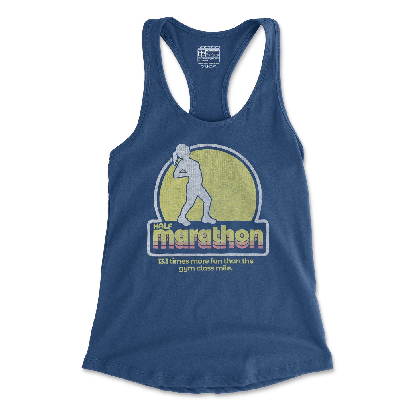 Half Marathon 13.1 Times More Fun Than The Gym Class Mile - Women's Racerback Tank