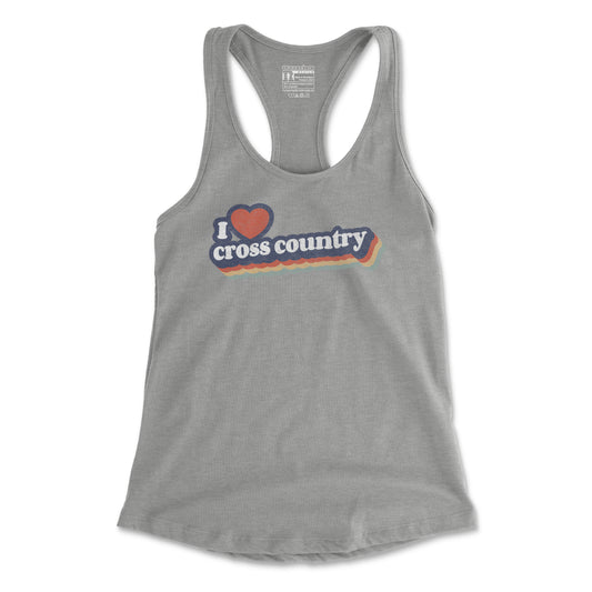 I Love Cross Country - Women's Racerback Tank