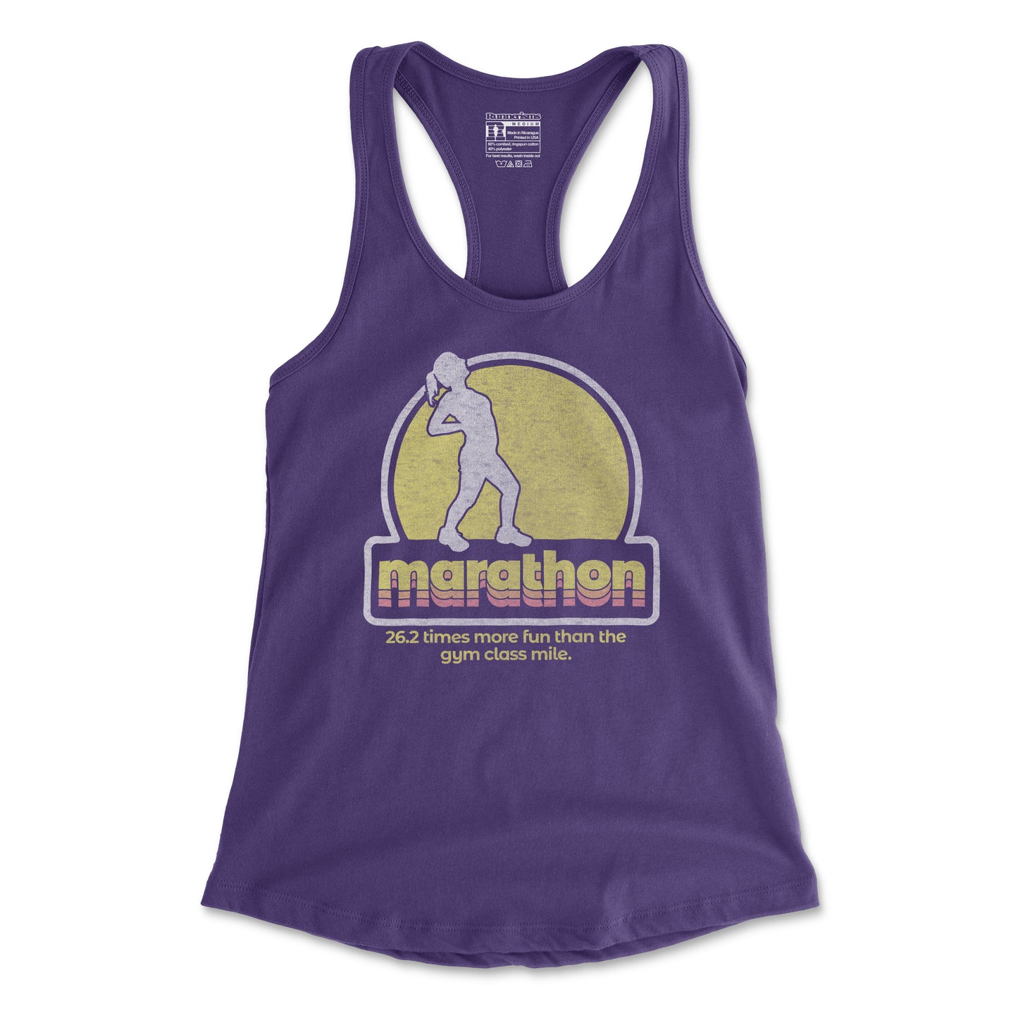 Marathon 26.2 Times More Fun Than The Gym Class Mile - Women's Racerback Tank