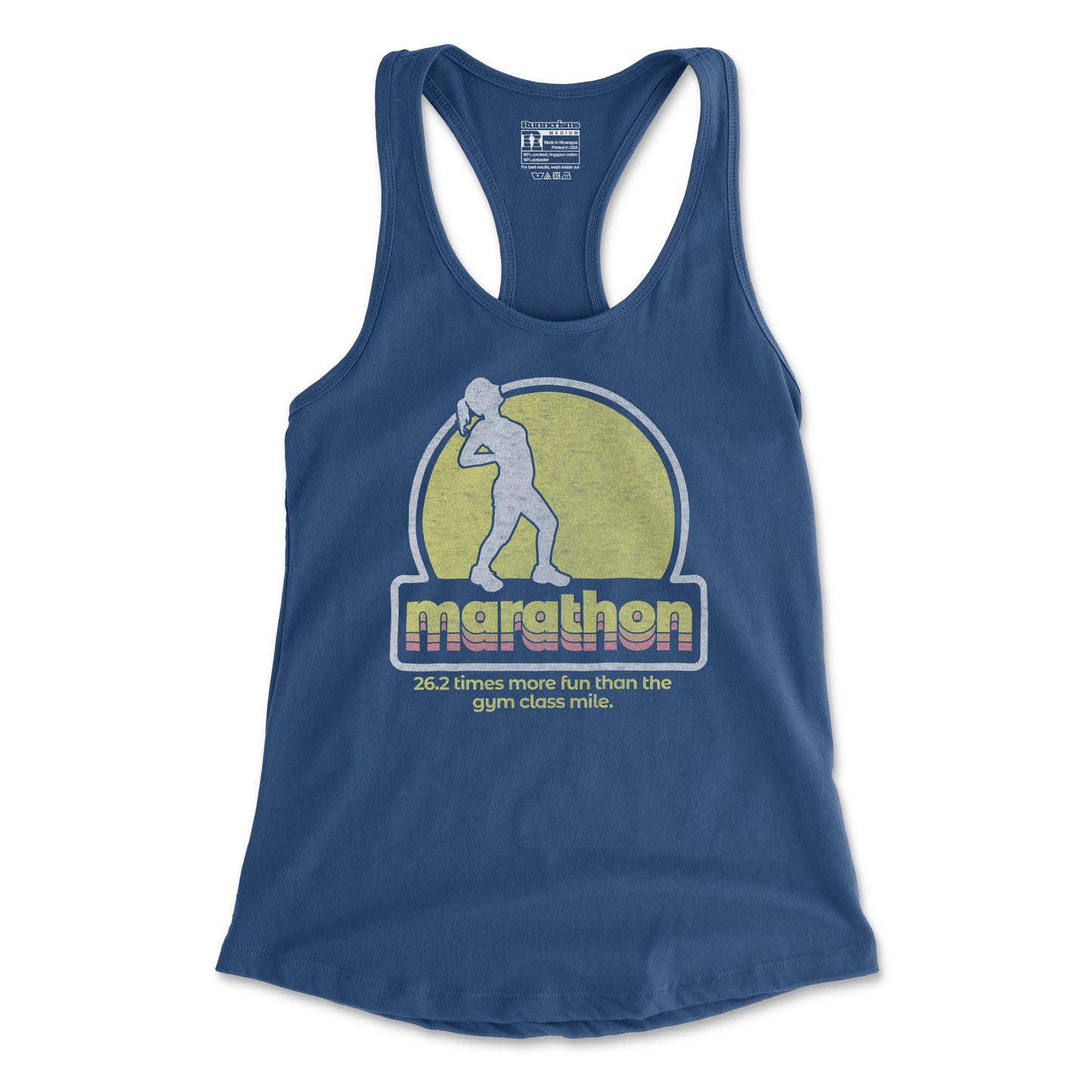 Marathon 26.2 Times More Fun Than The Gym Class Mile - Women's Racerback Tank
