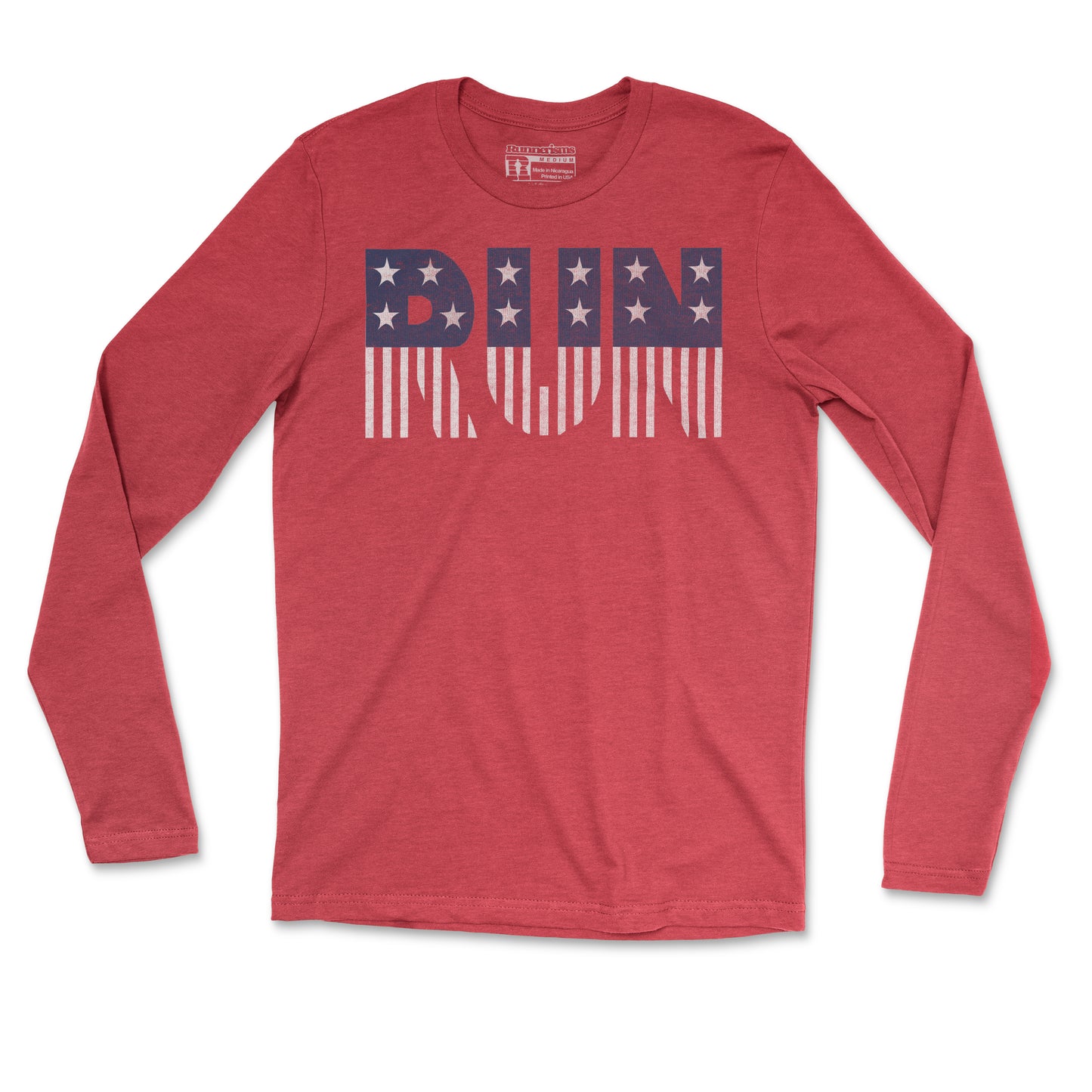 American Flag Run - Unisex Long Sleeve T Shirt