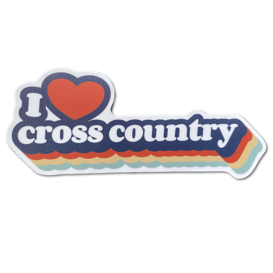 I Love Cross Country - Die Cut Vinyl Sticker