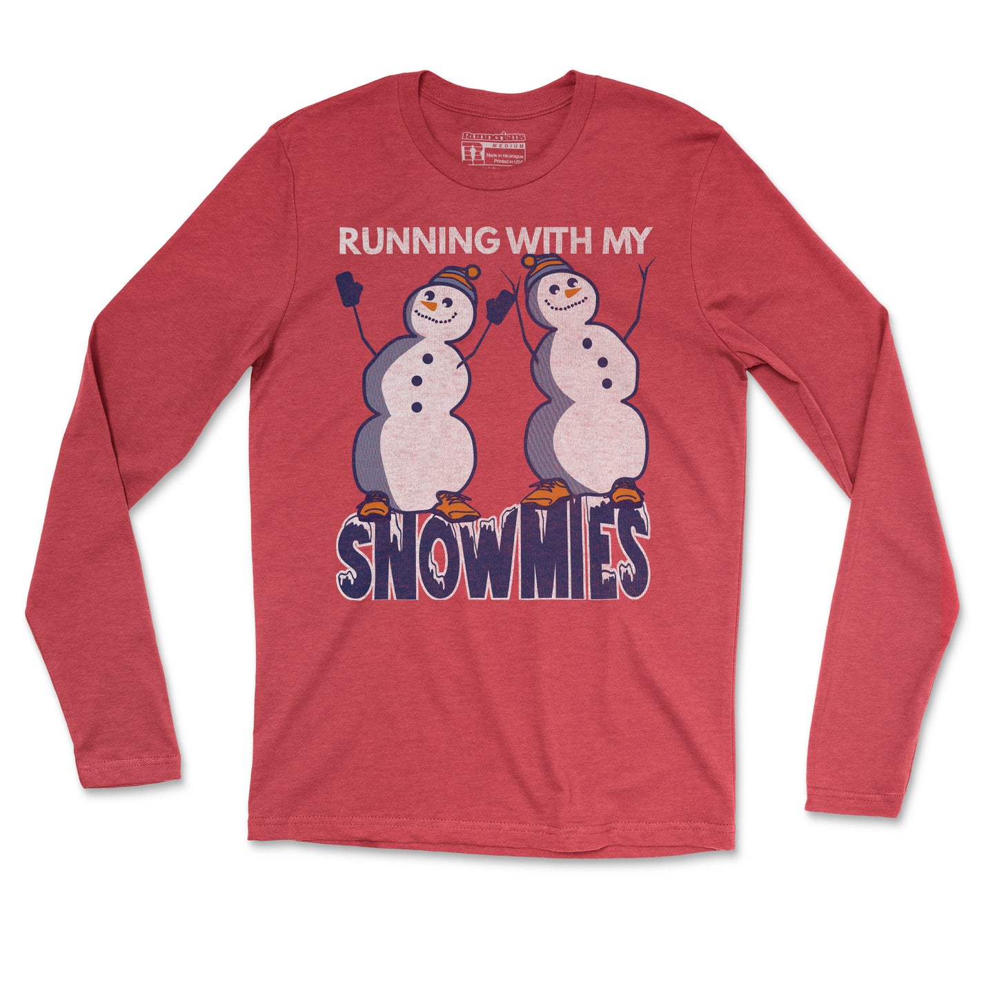 Running With My Snowmies - Unisex Long Sleeve T Shirt