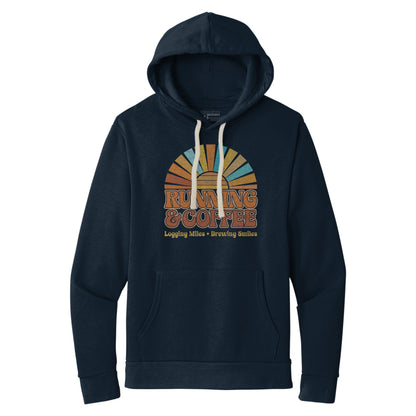 Running & Coffee Logging Miles Brewing Smiles - Unisex Hoodie Sweatshirt