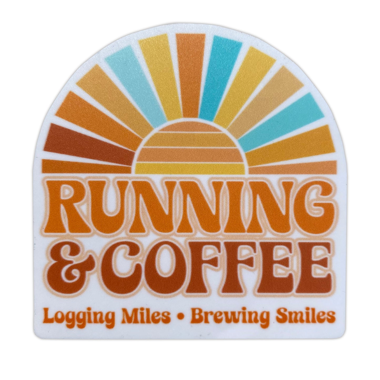Running & Coffee Logging Miles Brewing Smiles - Die Cut Vinyl Sticker